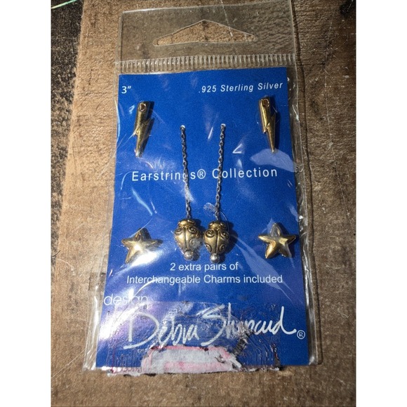 Debia Shepherd Jewelry - Vtg Debra Shepard 925 Sterling Silver Dangle Earring 3" Interchangeable Charms
